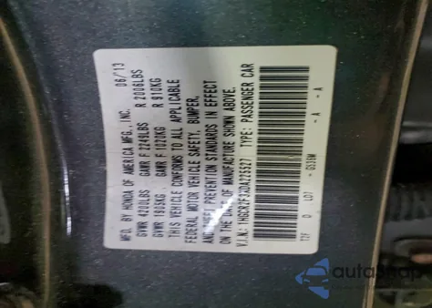 2013 Honda Accord Lx z USA, uszkodzony, nr VIN 1HGCR2F3XDA225527